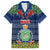 Niue Christmas Family Matching Puletasi Dress and Hawaiian Shirt Coat of Arms and Map Beautiful Merry Xmas Snowflake LT03 Dad's Shirt - Short Sleeve Blue - Polynesian Pride