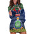 Niue Christmas Hoodie Dress Coat of Arms and Map Beautiful Merry Xmas Snowflake LT03 Blue - Polynesian Pride