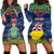 Personalised Niue Christmas Hoodie Dress Coat of Arms and Map Beautiful Merry Xmas Snowflake LT03 - Polynesian Pride