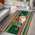 Kiribati Christmas Area Rug Santa With Gift Bag Behind Ribbons Seamless Green Maori LT03 - Polynesian Pride