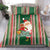 Kiribati Christmas Bedding Set Santa With Gift Bag Behind Ribbons Seamless Green Maori LT03 - Polynesian Pride