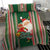 Kiribati Christmas Bedding Set Santa With Gift Bag Behind Ribbons Seamless Green Maori LT03 - Polynesian Pride