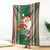 Kiribati Christmas Blanket Santa With Gift Bag Behind Ribbons Seamless Green Maori LT03 Green - Polynesian Pride