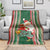 Kiribati Christmas Blanket Santa With Gift Bag Behind Ribbons Seamless Green Maori LT03 - Polynesian Pride