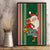 Kiribati Christmas Canvas Wall Art Santa With Gift Bag Behind Ribbons Seamless Green Maori LT03 - Polynesian Pride