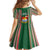 Kiribati Christmas Family Matching Off Shoulder Maxi Dress and Hawaiian Shirt Santa With Gift Bag Behind Ribbons Seamless Green Maori LT03 - Polynesian Pride