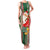 Kiribati Christmas Family Matching Tank Maxi Dress and Hawaiian Shirt Santa With Gift Bag Behind Ribbons Seamless Green Maori LT03 Mom's Dress Green - Polynesian Pride