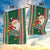 Kiribati Christmas Garden Flag Santa With Gift Bag Behind Ribbons Seamless Green Maori LT03 - Polynesian Pride