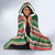 Kiribati Christmas Hooded Blanket Santa With Gift Bag Behind Ribbons Seamless Green Maori LT03 - Polynesian Pride