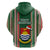 Kiribati Christmas Hoodie Santa With Gift Bag Behind Ribbons Seamless Green Maori LT03 - Polynesian Pride