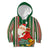 Kiribati Christmas Kid Hoodie Santa With Gift Bag Behind Ribbons Seamless Green Maori LT03 Green - Polynesian Pride