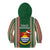 Kiribati Christmas Kid Hoodie Santa With Gift Bag Behind Ribbons Seamless Green Maori LT03 - Polynesian Pride