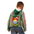 Kiribati Christmas Kid Hoodie Santa With Gift Bag Behind Ribbons Seamless Green Maori LT03 - Polynesian Pride