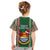 Kiribati Christmas Kid T Shirt Santa With Gift Bag Behind Ribbons Seamless Green Maori LT03 - Polynesian Pride