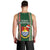 Kiribati Christmas Men Tank Top Santa With Gift Bag Behind Ribbons Seamless Green Maori LT03 - Polynesian Pride