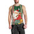 Kiribati Christmas Men Tank Top Santa With Gift Bag Behind Ribbons Seamless Green Maori LT03 - Polynesian Pride