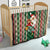 Kiribati Christmas Quilt Santa With Gift Bag Behind Ribbons Seamless Green Maori LT03 - Polynesian Pride