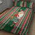 Kiribati Christmas Quilt Bed Set Santa With Gift Bag Behind Ribbons Seamless Green Maori LT03 - Polynesian Pride