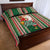 Kiribati Christmas Quilt Bed Set Santa With Gift Bag Behind Ribbons Seamless Green Maori LT03 - Polynesian Pride