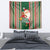 Kiribati Christmas Tapestry Santa With Gift Bag Behind Ribbons Seamless Green Maori LT03 - Polynesian Pride