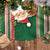 Kiribati Christmas Tree Skirt Santa With Gift Bag Behind Ribbons Seamless Green Maori LT03 - Polynesian Pride