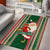 Custom Kiribati Christmas Area Rug Santa With Gift Bag Behind Ribbons Seamless Green Maori LT03 - Polynesian Pride