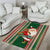 Custom Kiribati Christmas Area Rug Santa With Gift Bag Behind Ribbons Seamless Green Maori LT03 - Polynesian Pride