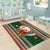 Custom Kiribati Christmas Area Rug Santa With Gift Bag Behind Ribbons Seamless Green Maori LT03 - Polynesian Pride