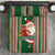 Custom Kiribati Christmas Bedding Set Santa With Gift Bag Behind Ribbons Seamless Green Maori LT03 Green - Polynesian Pride