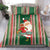 Custom Kiribati Christmas Bedding Set Santa With Gift Bag Behind Ribbons Seamless Green Maori LT03 - Polynesian Pride