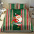 Custom Kiribati Christmas Bedding Set Santa With Gift Bag Behind Ribbons Seamless Green Maori LT03 - Polynesian Pride