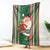 Custom Kiribati Christmas Blanket Santa With Gift Bag Behind Ribbons Seamless Green Maori LT03 Green - Polynesian Pride