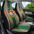 Custom Kiribati Christmas Car Seat Cover Santa With Gift Bag Behind Ribbons Seamless Green Maori LT03 - Polynesian Pride