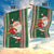 Custom Kiribati Christmas Garden Flag Santa With Gift Bag Behind Ribbons Seamless Green Maori LT03 - Polynesian Pride