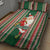 Custom Kiribati Christmas Quilt Bed Set Santa With Gift Bag Behind Ribbons Seamless Green Maori LT03 - Polynesian Pride