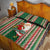 Custom Kiribati Christmas Quilt Bed Set Santa With Gift Bag Behind Ribbons Seamless Green Maori LT03 - Polynesian Pride