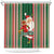 Custom Kiribati Christmas Shower Curtain Santa With Gift Bag Behind Ribbons Seamless Green Maori LT03 Green - Polynesian Pride