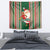 Custom Kiribati Christmas Tapestry Santa With Gift Bag Behind Ribbons Seamless Green Maori LT03 - Polynesian Pride