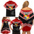 Tonga Family Matching Off Shoulder Short Dress and Hawaiian Shirt Tonga Coat of Arms with Seamless Tapa Ngatu Pattern LT03 - Polynesian Pride