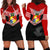 Tonga Hoodie Dress Tonga Coat of Arms with Seamless Tapa Ngatu Pattern LT03 - Polynesian Pride