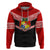 Personalised Tonga Hoodie Tonga Coat of Arms with Seamless Tapa Ngatu Pattern LT03 Black - Polynesian Pride