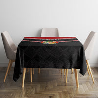 Personalised Tonga Tablecloth Tonga Coat of Arms with Seamless Tapa Ngatu Pattern LT03 - Polynesian Pride