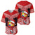 Tonga Christmas Baseball Jersey Tongan Coat of Arms Santa With Ngatu Pattern Christmas Red Style LT03 - Polynesian Pride