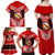 Tonga Christmas Family Matching Off Shoulder Maxi Dress and Hawaiian Shirt Tongan Coat of Arms Santa With Ngatu Pattern Christmas Red Style LT03 - Polynesian Pride