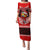 Tonga Christmas Family Matching Puletasi Dress and Hawaiian Shirt Tongan Coat of Arms Santa With Ngatu Pattern Christmas Red Style LT03 Mom's Dress Red - Polynesian Pride