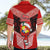 Tonga Christmas Hawaiian Shirt Tongan Coat of Arms Santa With Ngatu Pattern Christmas Red Style LT03 - Polynesian Pride