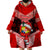 Tonga Christmas Wearable Blanket Hoodie Tongan Coat of Arms Santa With Ngatu Pattern Christmas Red Style LT03 - Polynesian Pride