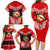 Personalised Tonga Christmas Family Matching Long Sleeve Bodycon Dress and Hawaiian Shirt Tongan Coat of Arms Santa With Ngatu Pattern Christmas Red Style LT03 - Polynesian Pride