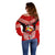 Personalised Tonga Christmas Off Shoulder Sweater Tongan Coat of Arms Santa With Ngatu Pattern Christmas Red Style LT03 - Polynesian Pride