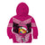 Tonga Christmas Kid Hoodie Tongan Coat of Arms Santa With Ngatu Pattern Christmas Pink Style LT03 - Polynesian Pride